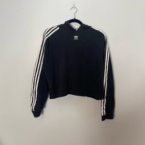 Black Adidas Cropped Hoodie